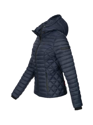 Marikoo Damen Steppjacke Samtpfote mit abnehmbarer Kapuze & Rippbündchen