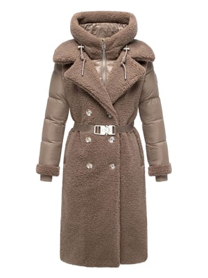 Navahoo Damen Teddymantel Kuscheltraum mit 2-in-1 Stepp-Innenteil