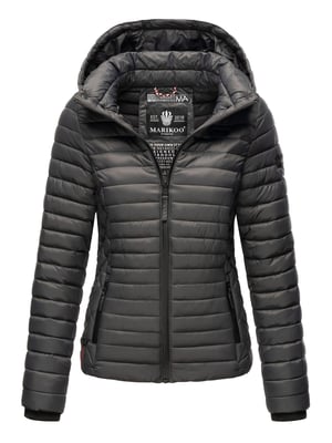 Marikoo Damen Steppjacke Samtpfote mit abnehmbarer Kapuze & Rippbündchen