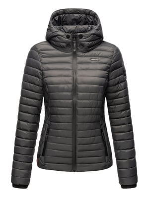 Marikoo Damen Steppjacke Samtpfote mit abnehmbarer Kapuze & Rippbündchen