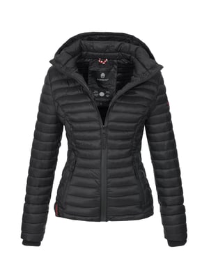 Marikoo Damen Steppjacke Samtpfote mit abnehmbarer Kapuze & Rippbündchen