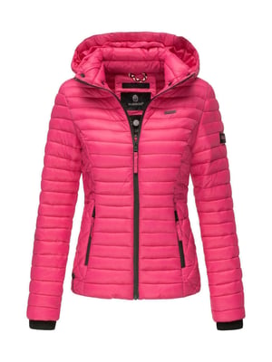 Marikoo Damen Steppjacke Samtpfote mit abnehmbarer Kapuze & Rippbündchen