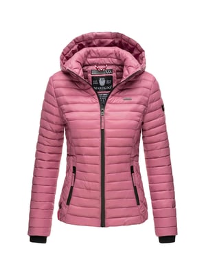 Marikoo Damen Steppjacke Samtpfote mit abnehmbarer Kapuze & Rippbündchen