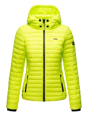 Marikoo Damen Steppjacke Samtpfote mit abnehmbarer Kapuze & Rippbündchen