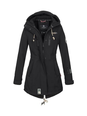 Marikoo lange Damen Steppjacke Abendsternchen mit abnehmbarer Kapuze