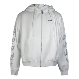 Off-white Stitch Diags Zip Skate Hoodie Weiß