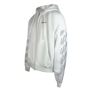 Off-white Stitch Diags Zip Skate Hoodie Weiß