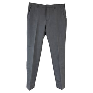 Prada Straight Leg-Hose aus grauer Wolle
