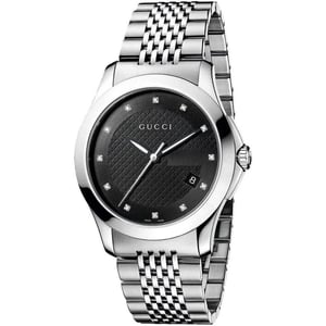 Gucci YA126405 G-Timeless Herrenuhr mit schwarzem Zifferblatt