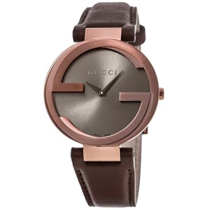 Gucci Damen YA133309 Interlocking G Braunes Zifferblatt Luxusuhr