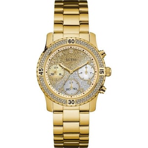 Guess W0774L5 Confetti Damen stilvolle Uhr in Gold