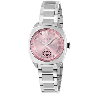 Gucci Interlocking Quarz Damenuhr 29mm - Eleganter silberner Zeitmesser