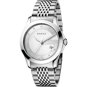 Gucci G-Timeless YA126404 Herrenuhr mit silbernem Zifferblatt