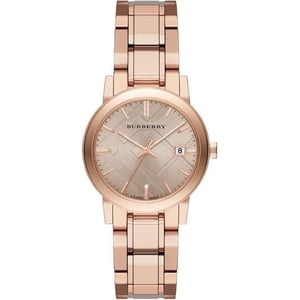 Elegante Burberry BU9135 Damenuhr in Braun Rose Gold Edelstahl