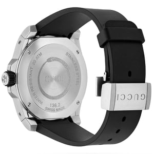 Gucci YA136217 Herrenuhr mit schwarzem Schlangenzifferblatt - 200m wasserdicht