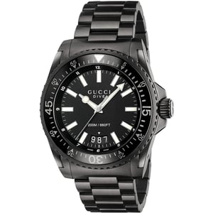Gucci Dive Herrenuhr YA136205 - Schwarzes Zifferblatt & Edelstahldesign