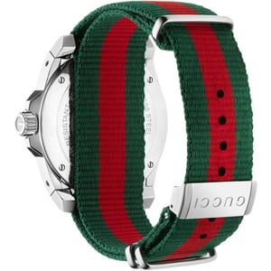 Gucci YA136207 Dive Herrenuhr mit weißem Zifferblatt und Textilband