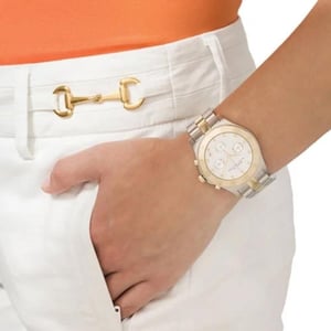Stilvolle Marc Jacobs MBM3177 Damenuhr - zweifarbiger Edelstahl