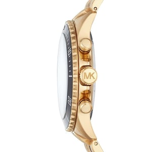 Stilvolle Michael Kors MK8726 Herrenuhr mit schwarzem Zifferblatt und goldfarbenem Finish