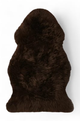 Echter schokoladenbrauner Schaffell-Teppich, natürlich, seidig, weich und flauschig, echte Wolle