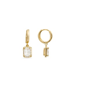 Luxenter 18k Gelbgold plattierte Brillant Zirkonia Ohrringe - Silya