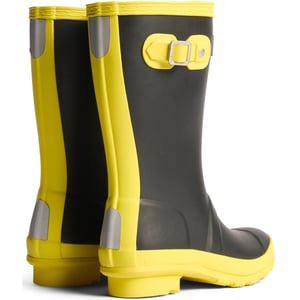 Hunter Junior Originals Gummistiefel Kinder Schwarz/Leuchtendes Gelb