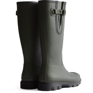 Hunter Downpour verstellbare Gummistiefel für Damen in Dunkeloliv/Schwarz