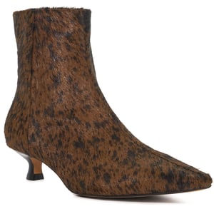 Dune Odore Leder Damen Tan Absatz Stiefeletten