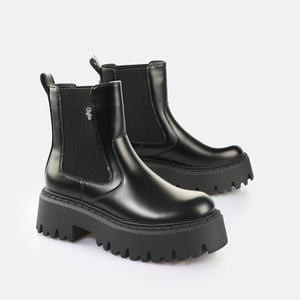 Buffalo Aspen Chelsea Damen Schwarze Stiefel