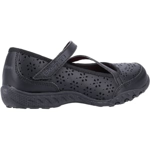 Skechers Breathe Easy Playground Poppies Mädchenschuhe Aus Schwarzem Leder
