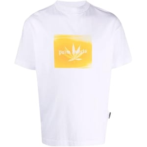 Palm Angels - "Classic" T-Shirt für Herren, Logo (Weiß/Gelb)