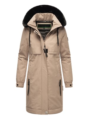 Navahoo Kaltwetterretter Damen Winter Parka mit Kunstfellkragen