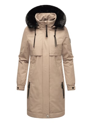 Navahoo Kaltwetterretter Damen Winter Parka mit Kunstfellkragen