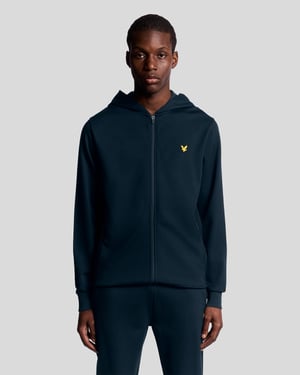 Lyle & Scott Sports Leichter Kapuzenpullover mit Reißverschluss – Marineblau