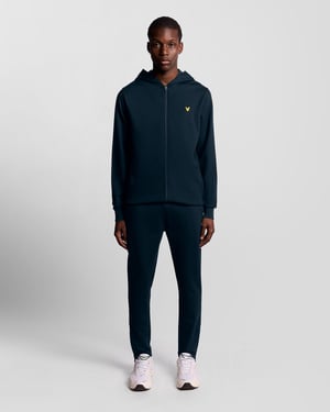 Lyle & Scott Sports Leichter Kapuzenpullover mit Reißverschluss – Marineblau