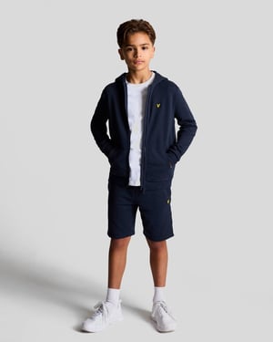 Lyle & Scott Jungen Loopback-Baumwoll-Kapuzenpullover mit durchgehendem Reißverschluss - Marineblau