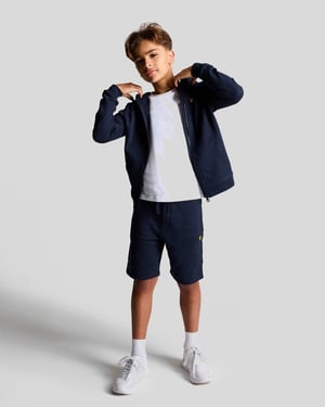 Lyle & Scott Jungen Loopback-Baumwoll-Kapuzenpullover mit durchgehendem Reißverschluss - Marineblau