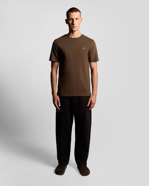 Lyle & Scott Baumwoll-T-Shirt mit Rundhalsausschnitt - Braun