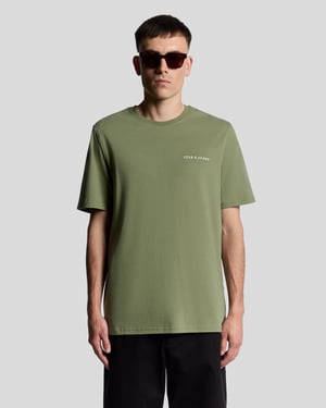 Lyle & Scott Schriftlogo Baumwoll Rundhals-T-Shirt - Grün