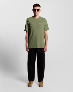 Lyle & Scott Schriftlogo Baumwoll Rundhals-T-Shirt - Grün