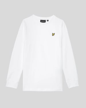 Lyle & Scott Langarm-Baumwoll-T-Shirt für Jungen – Weiß