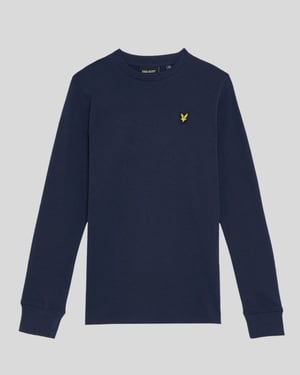 Lyle & Scott Langarm-Baumwoll-T-Shirt für Jungen – Marineblau