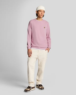 Lyle & Scott Baumwoll-Pullover mit Rundhalsausschnitt - Rosa