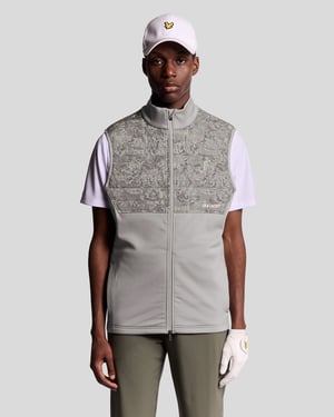 Lyle & Scott Golf Winddichte Printweste – Grau