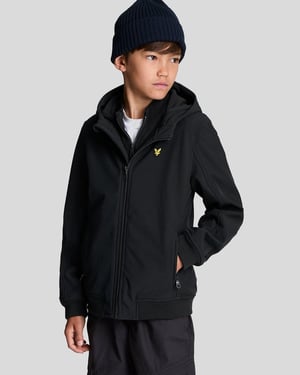 Lyle & Scott Softshell-Kapuzenjacke für Jungen – Schwarz