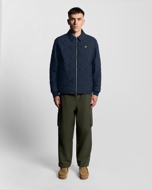 Lyle & Scott Wasserabweisende Ripstop-Steppjacke – Marineblau