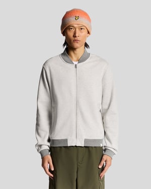 Lyle & Scott Halb Raglan Ärmels Jersey Bomber - Grau