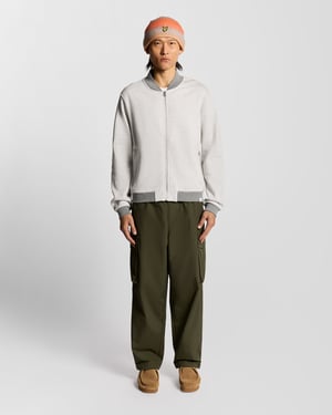 Lyle & Scott Halb Raglan Ärmels Jersey Bomber - Grau
