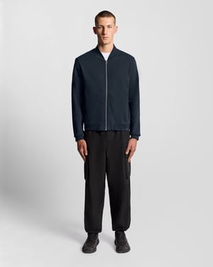 Lyle & Scott Halb-Raglan-Ärmel Jersey Bomber - Marineblau