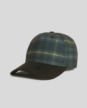 Lyle & Scott Baseballkappe mit kontrastierendem Schottenkaromuster – Schwarz